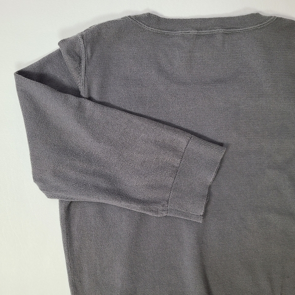 DKNY Gray 3/4 Sleeve Scoop Neck Top / Blouse with Buttons, Size Medium - Picture 8 of 13